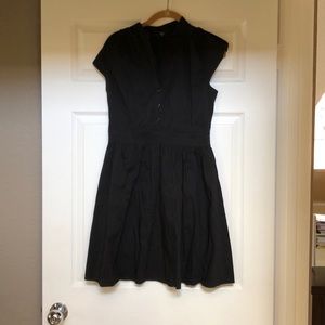 AQUA BLACK COTTON POPLIN DRESS